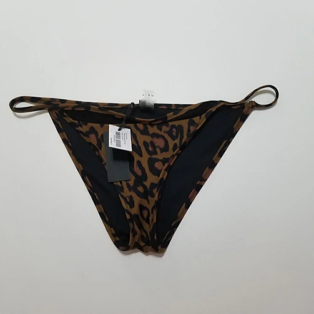 NWT Kendall & Kylie Triangle Mesh Bottom Leopard Animal Print Size L
